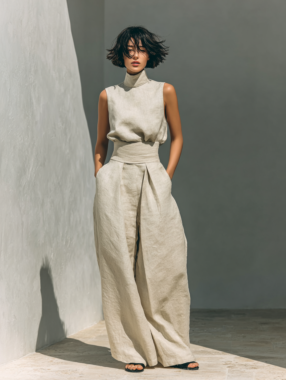 Claudia | Conjunto de Lino Sofisticado