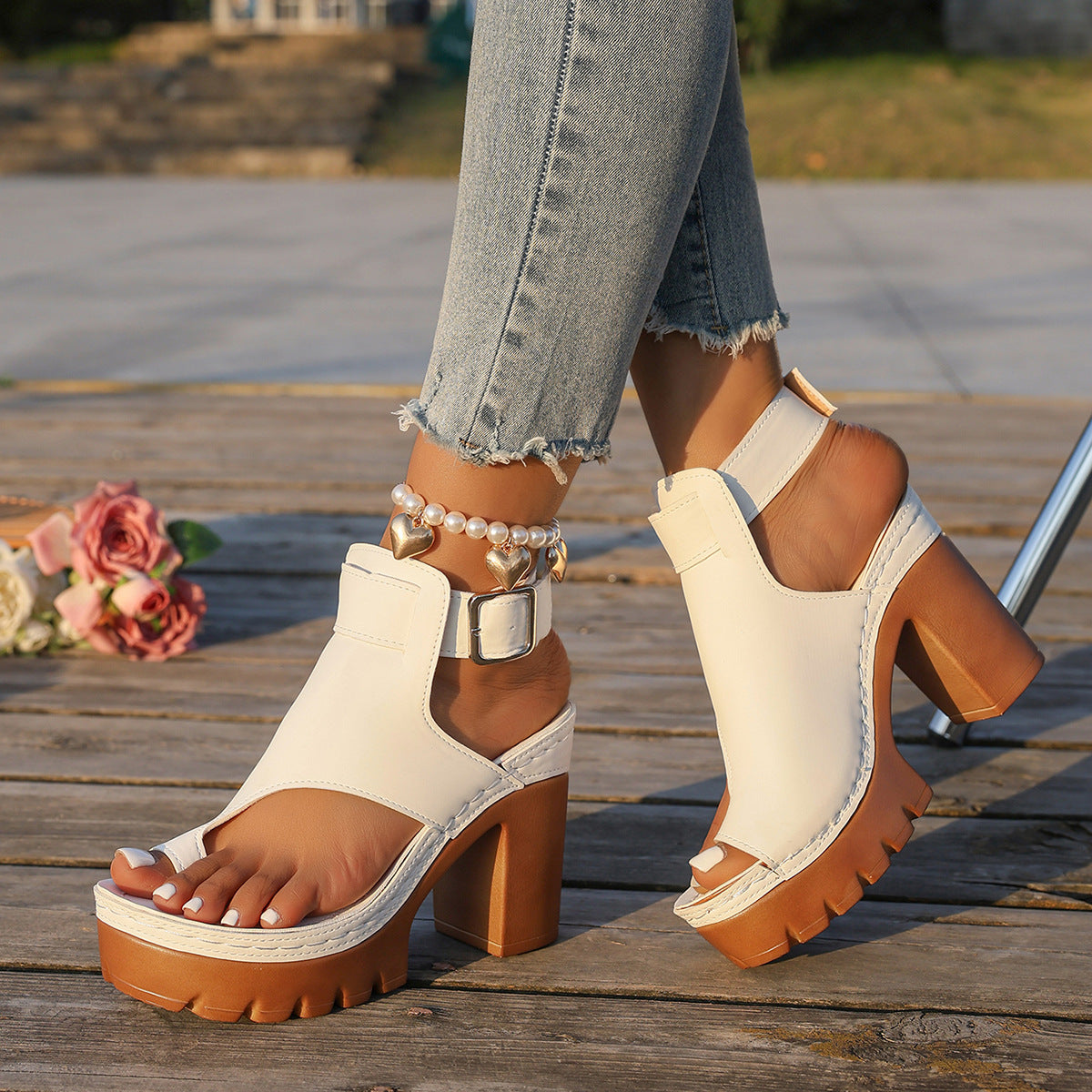 Vera - Sandalias de plataforma con tacón ancho