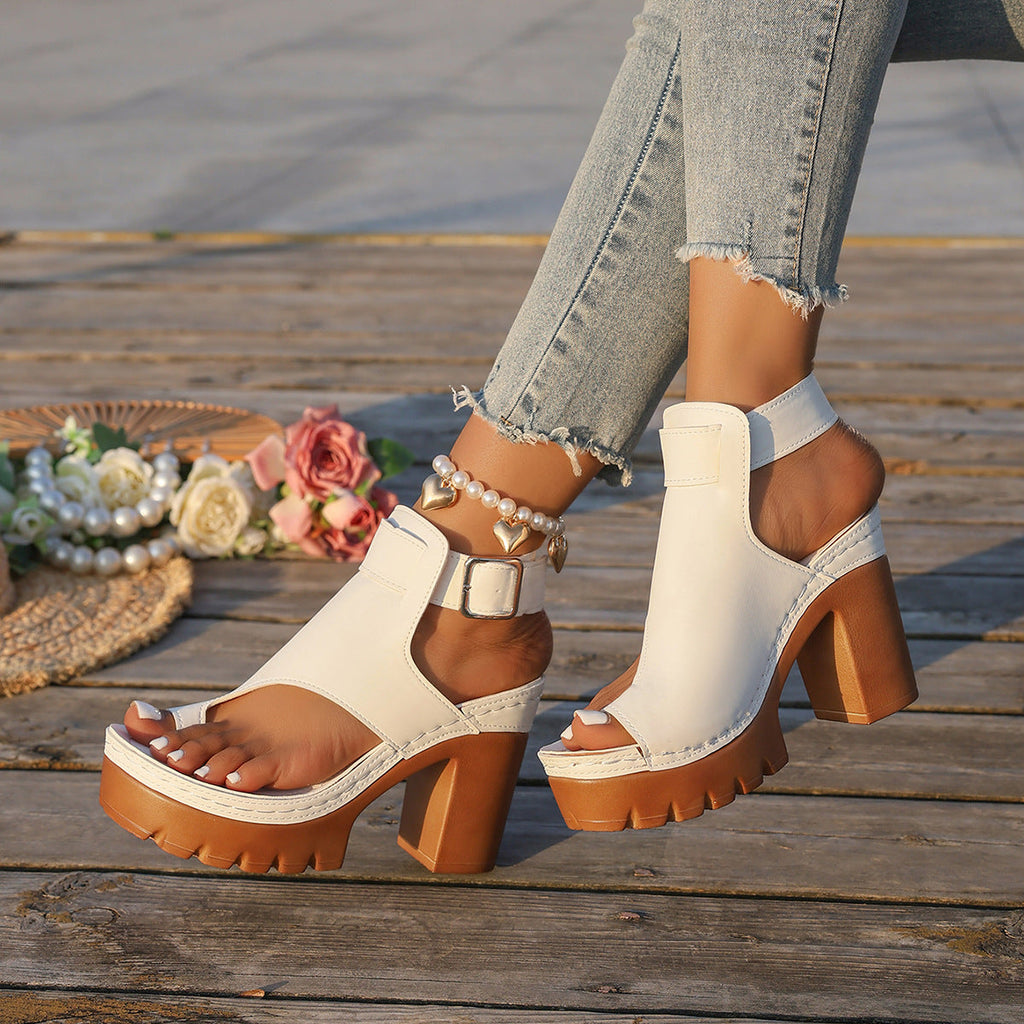 Vera - Sandalias de plataforma con tacón ancho