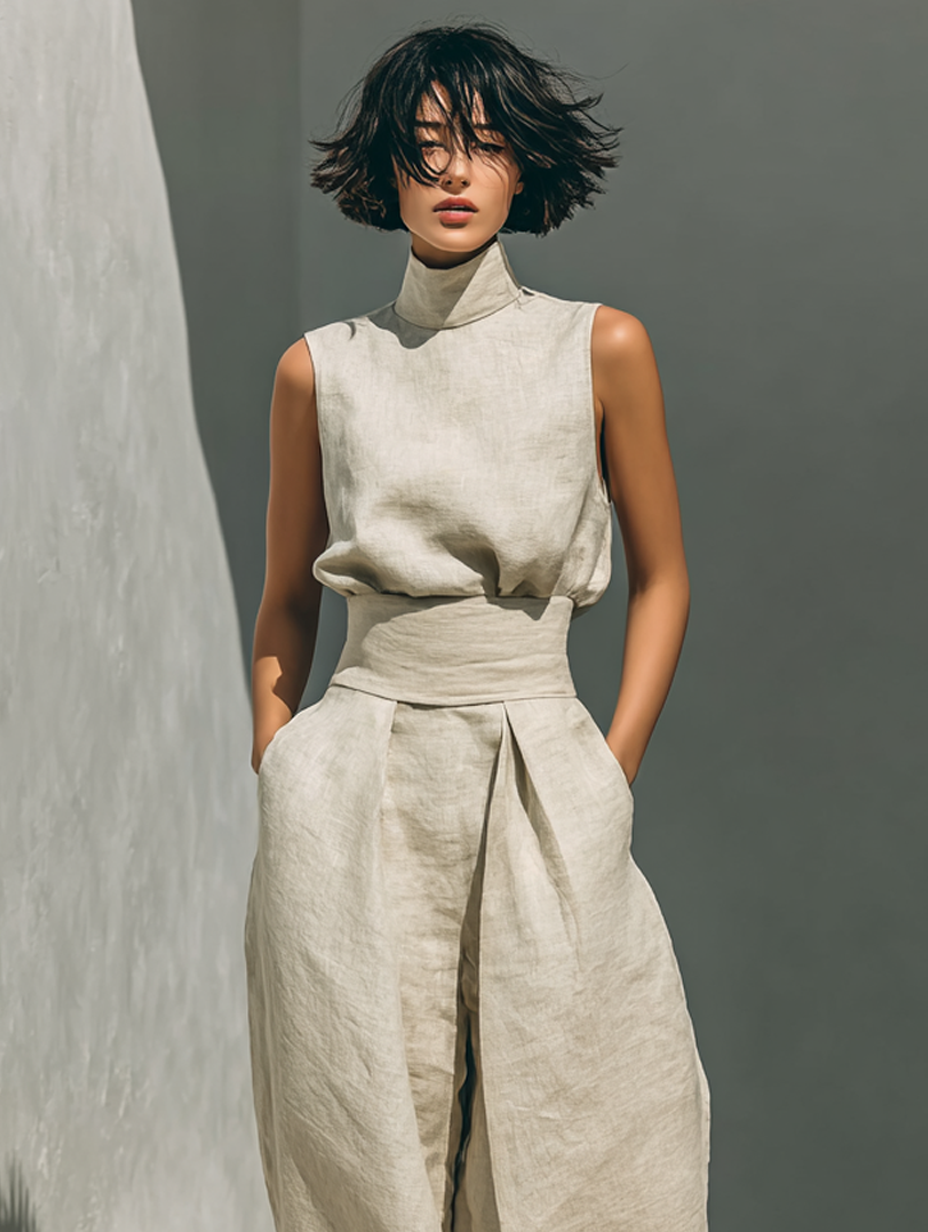 Claudia | Conjunto de Lino Sofisticado