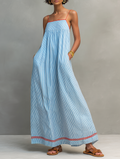 Mar | Vestido largo de rayas con tirantes finos