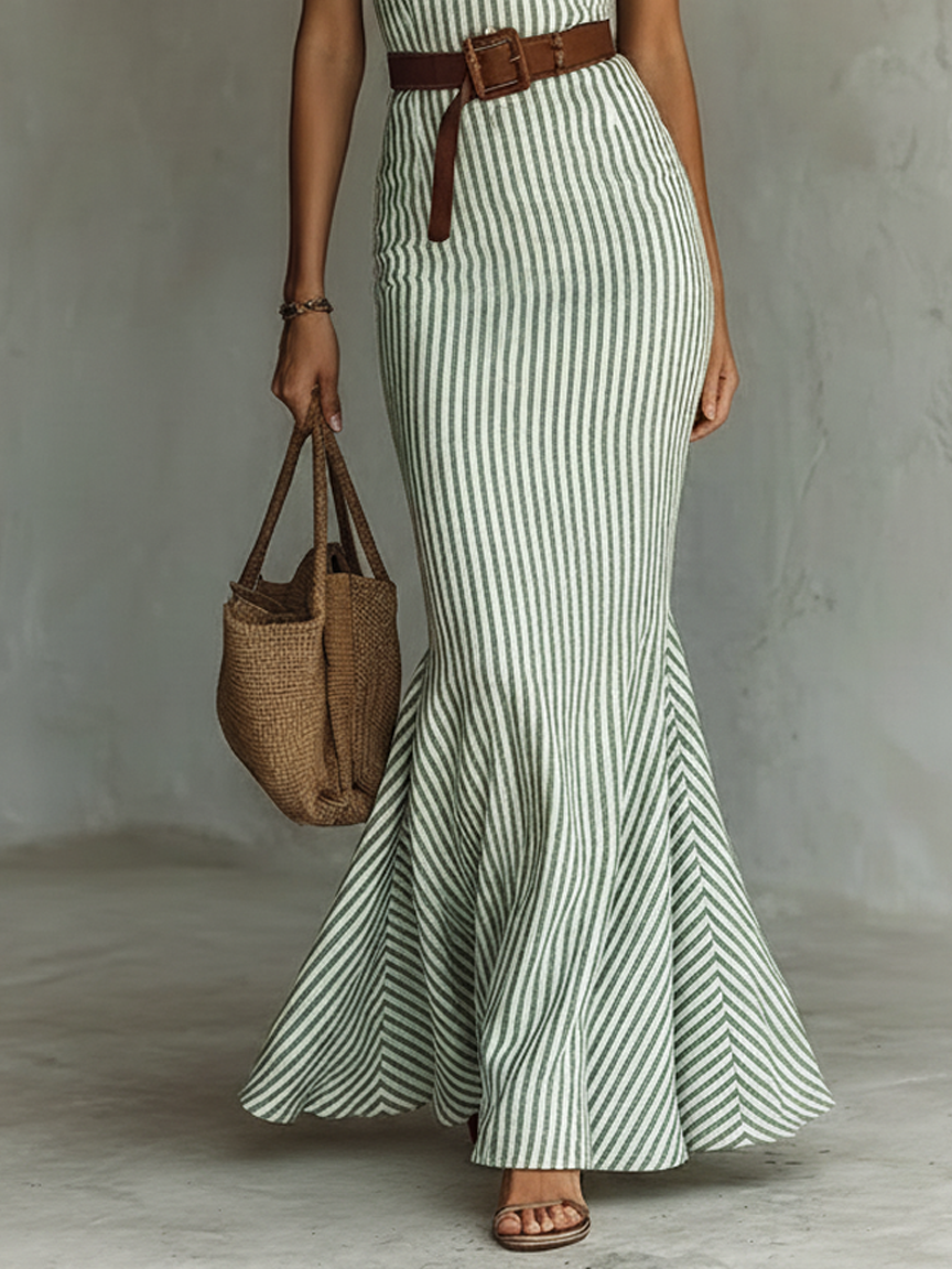 Lidia | vestido de rayas con silueta sirena