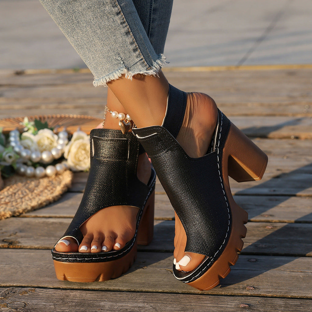 Vera - Sandalias de plataforma con tacón ancho