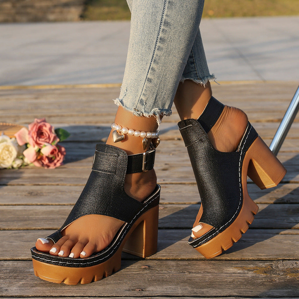 Vera - Sandalias de plataforma con tacón ancho