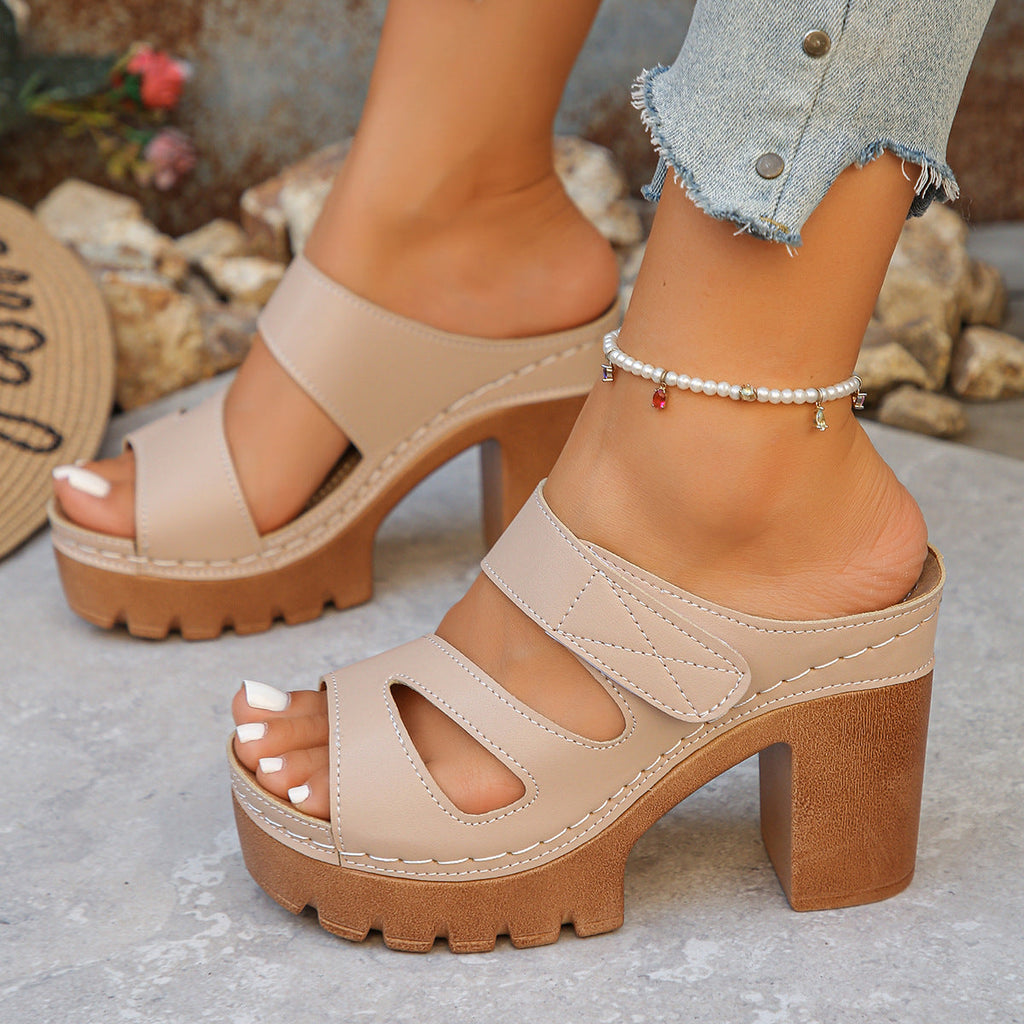 Avelina - Sandalias mule de tacón ancho