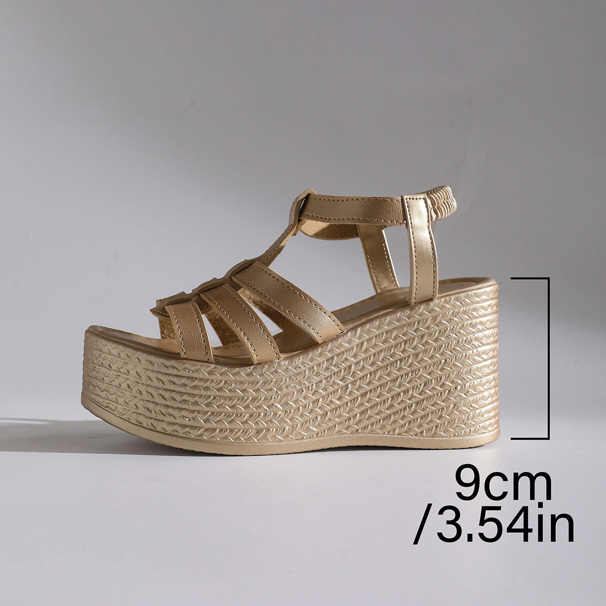 Solana - Sandalias de cuña trenzadas con plataforma