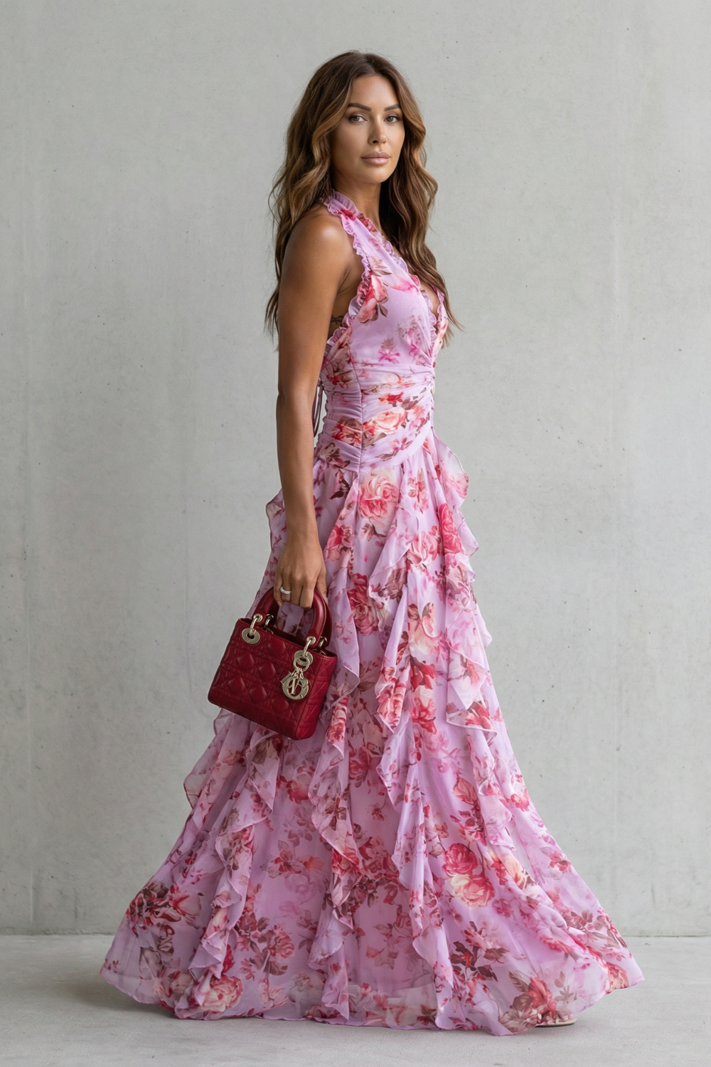 Marina | Vestido largo halter con caída fluida