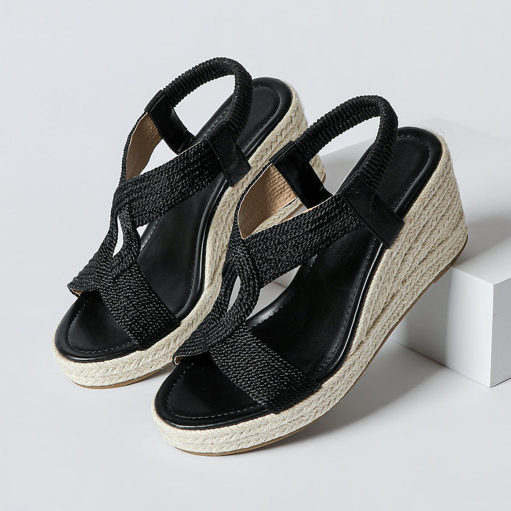 Aroa - sandalias de cuña con trenzado artesanal