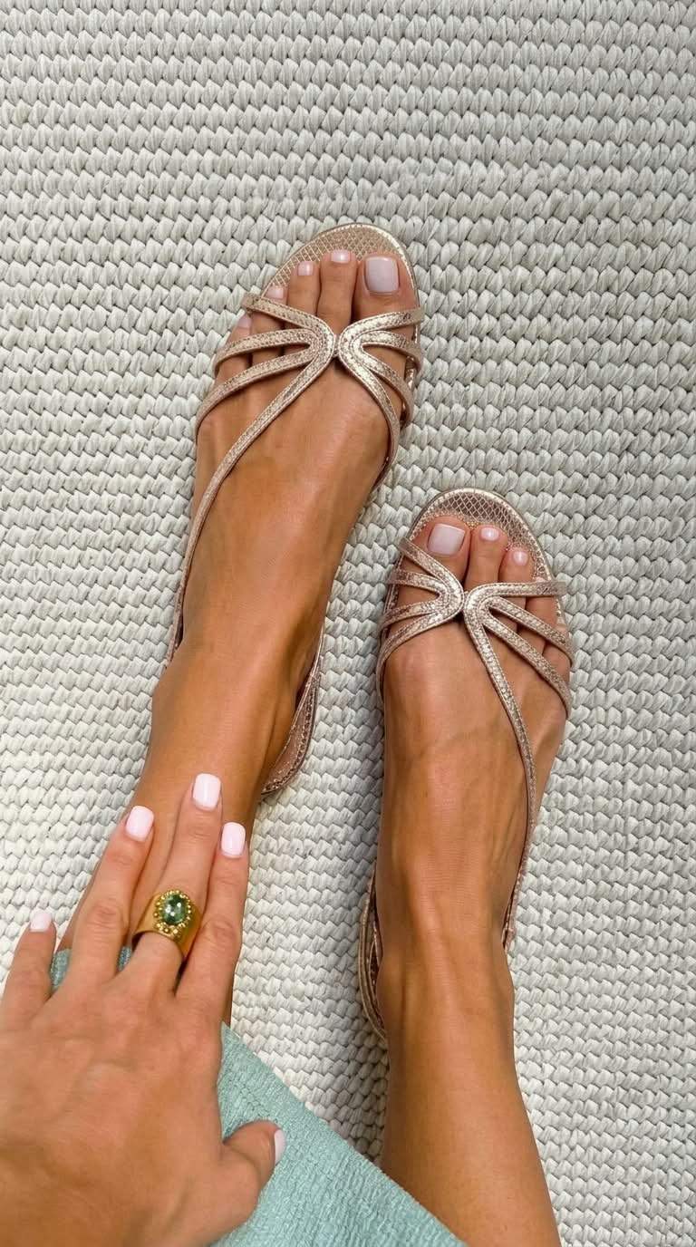 Sandra - Sandalias doradas elegantes de verano