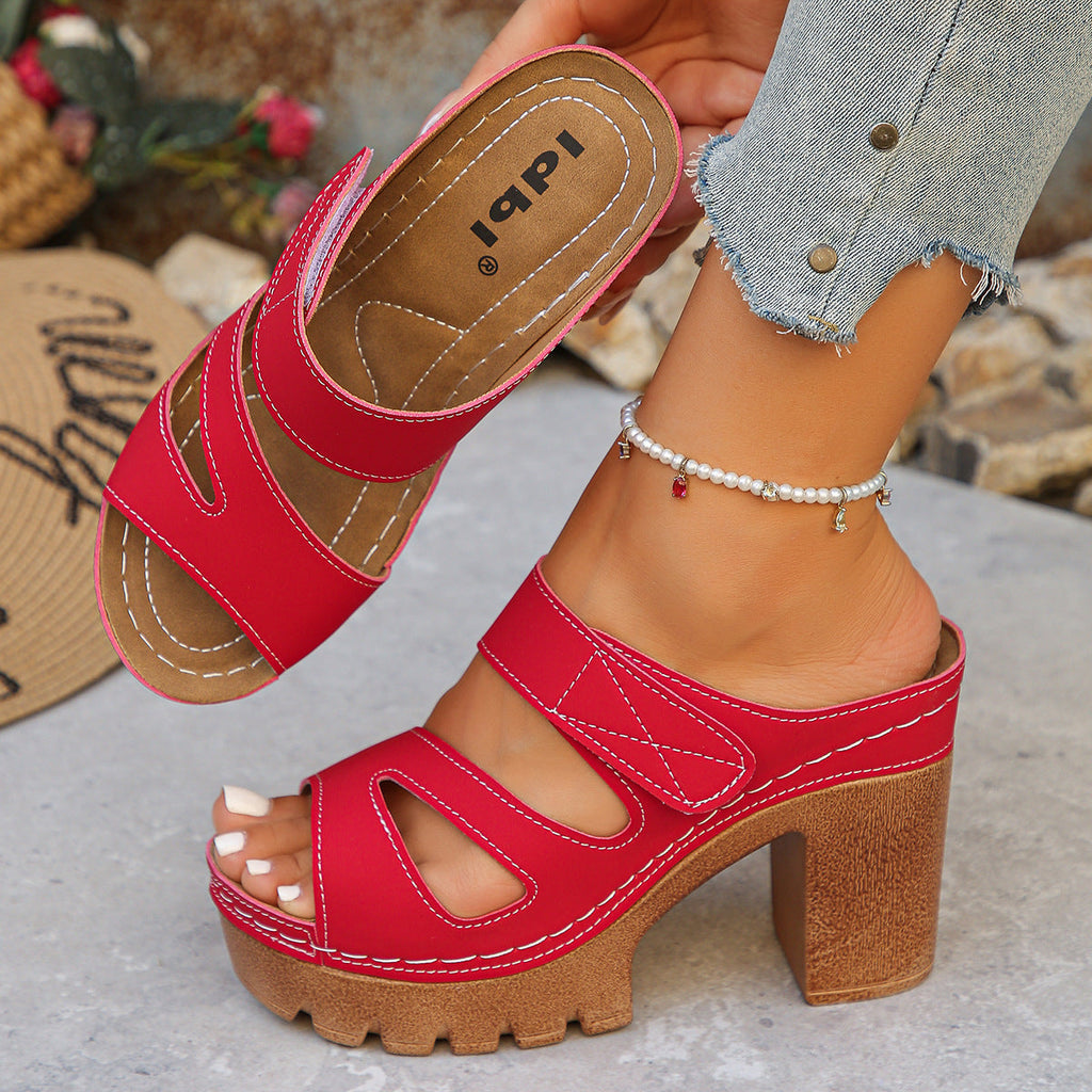 Avelina - Sandalias mule de tacón ancho