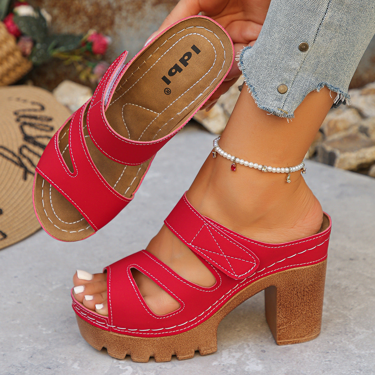 Avelina - Sandalias mule de tacón ancho