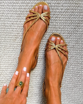 Sandra - Sandalias doradas elegantes de verano