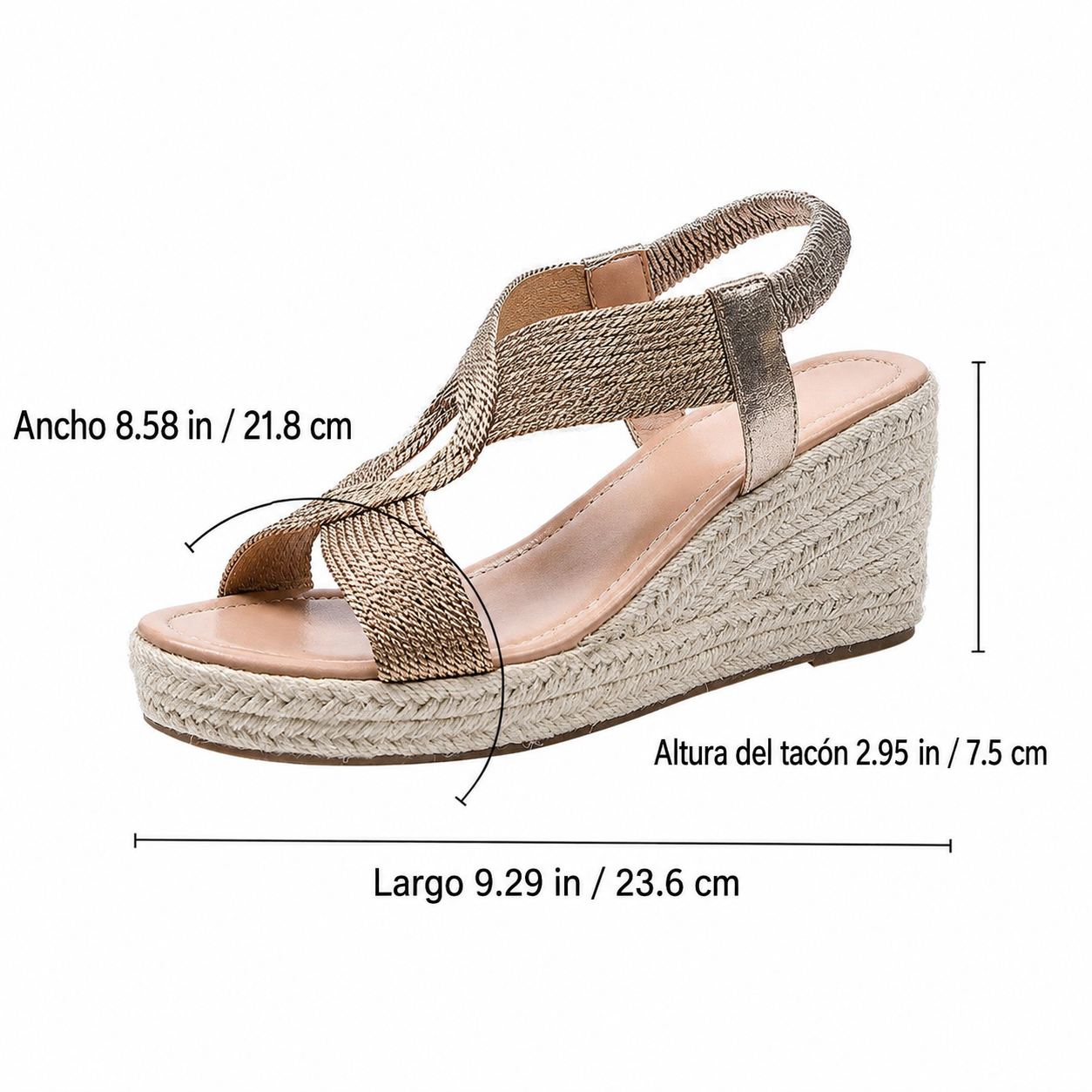 Aroa - sandalias de cuña con trenzado artesanal
