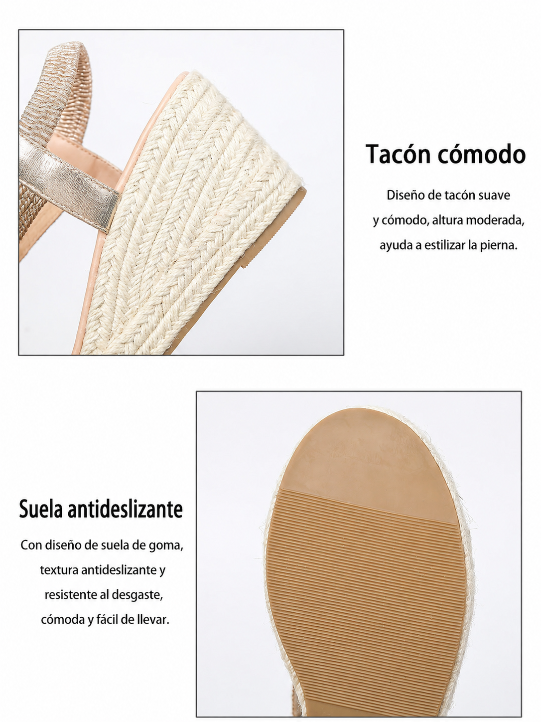 Aroa - sandalias de cuña con trenzado artesanal