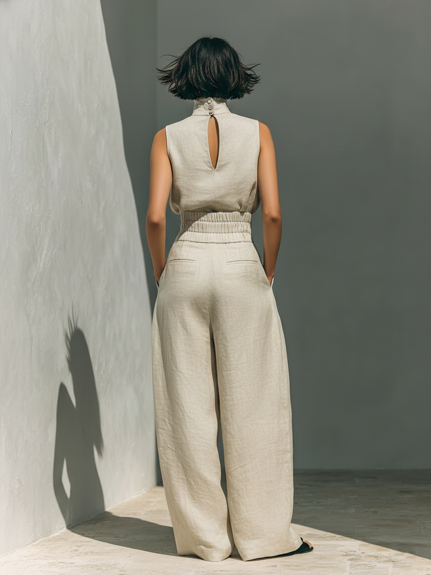 Claudia | Conjunto de Lino Sofisticado
