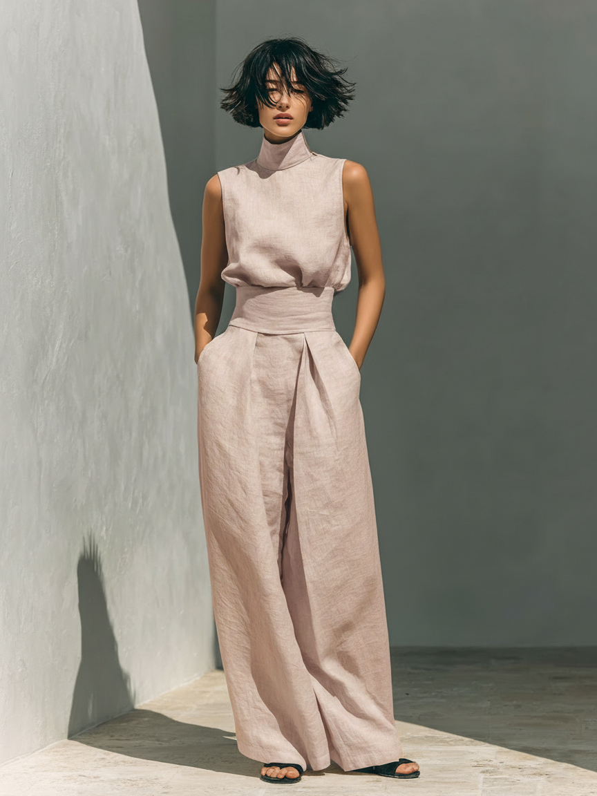 Claudia | Conjunto de Lino Sofisticado