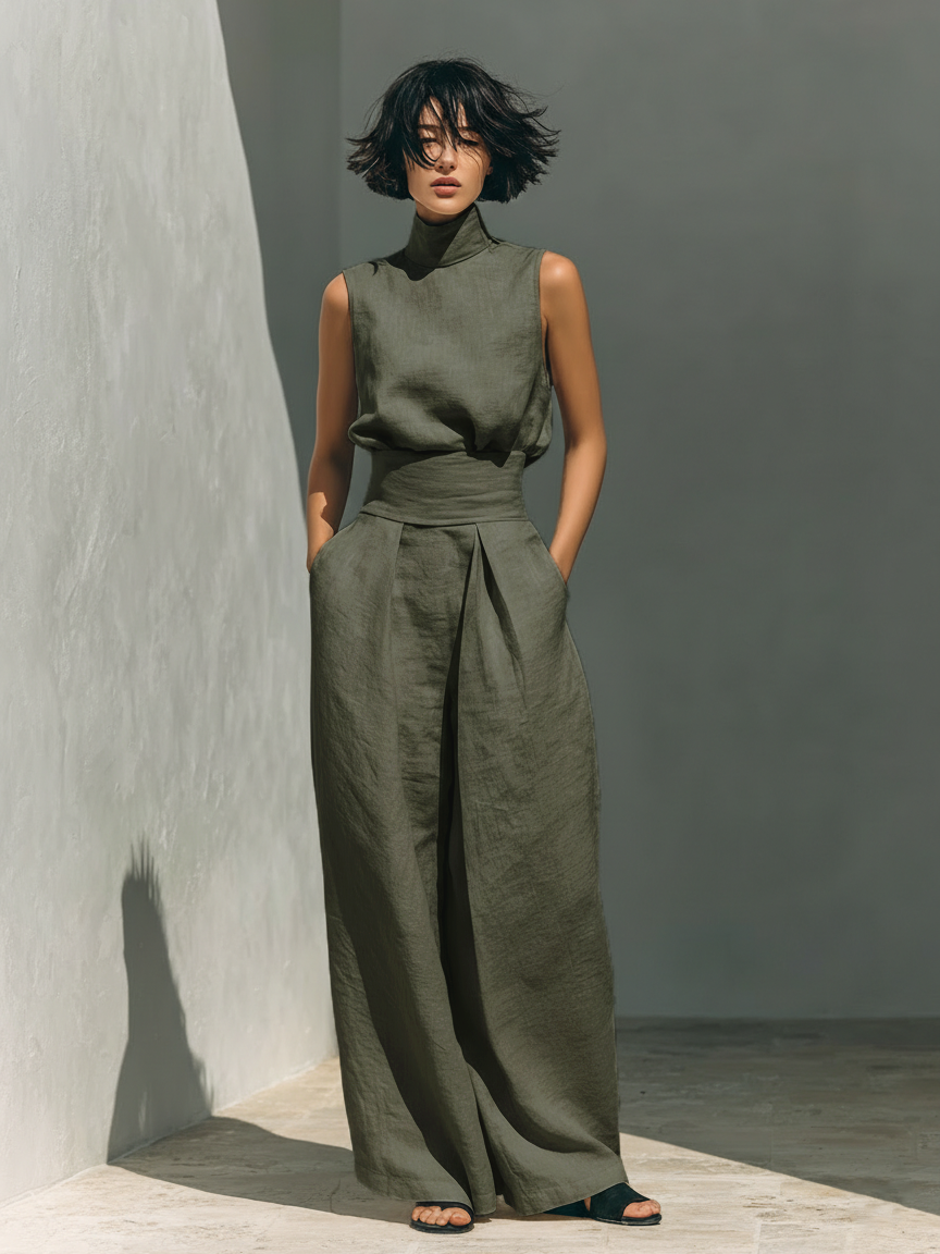 Claudia | Conjunto de Lino Sofisticado