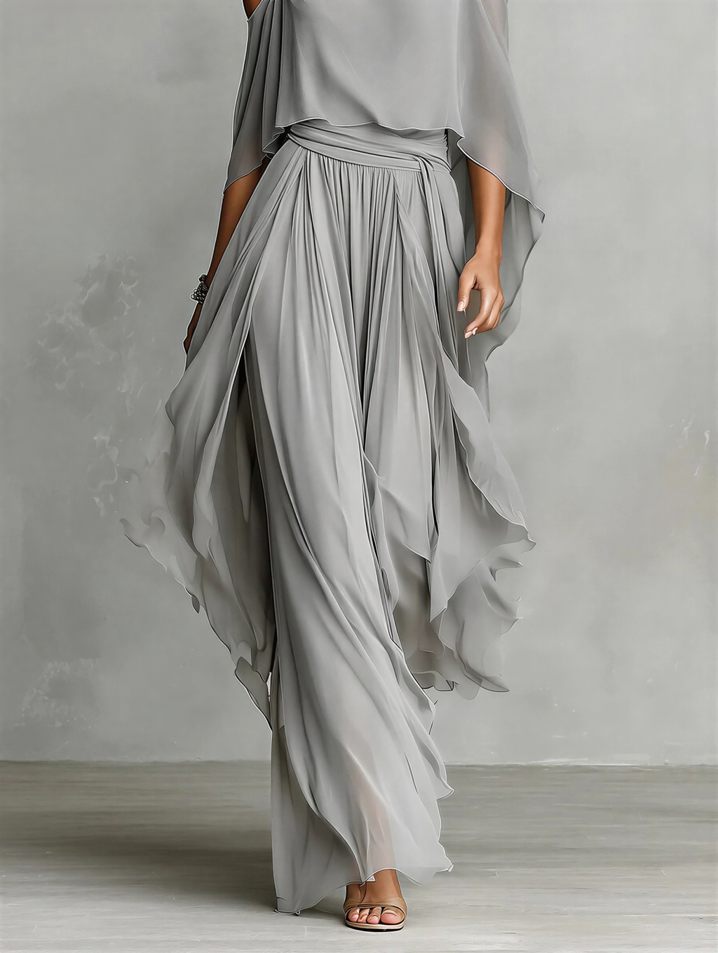 Noa | Conjunto fluido gris de tirantes