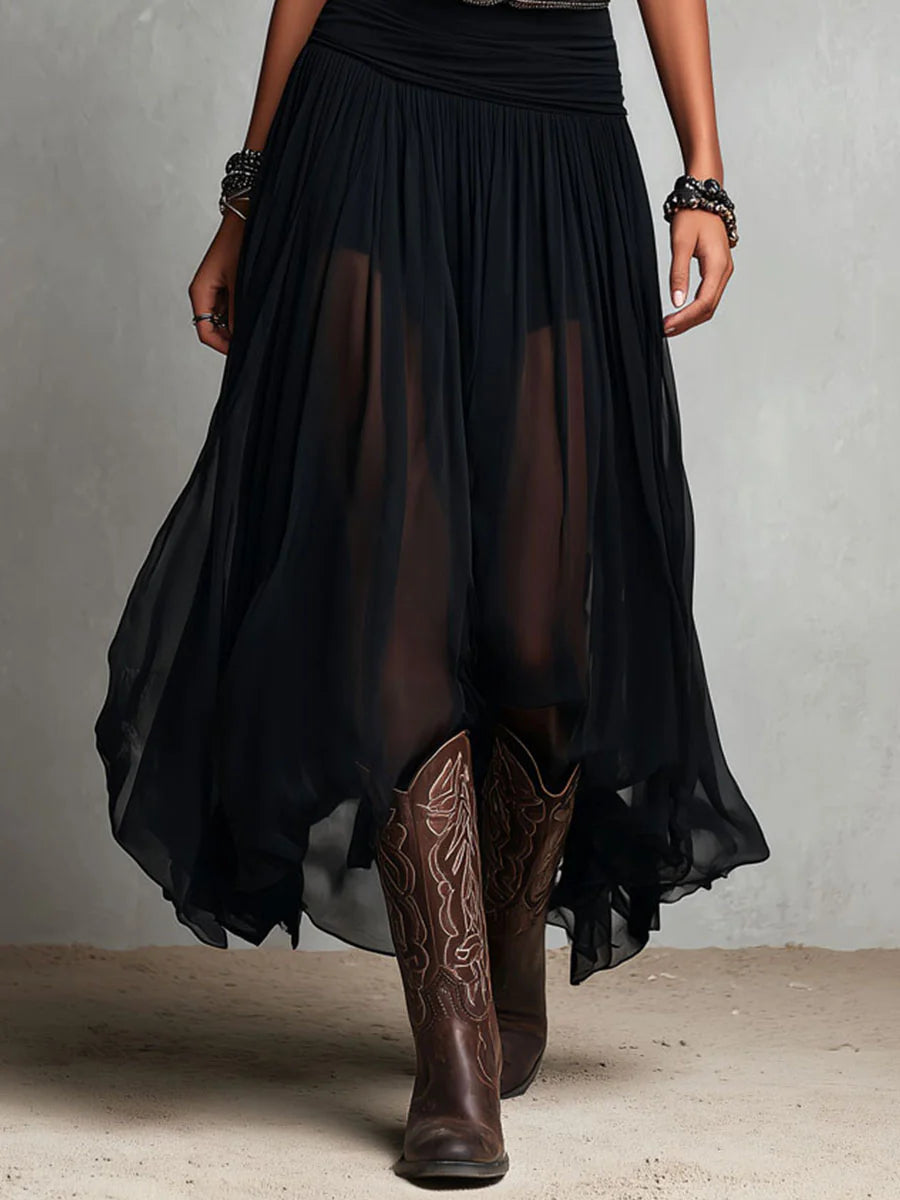 Adriana | vestido largo de tul con silueta elegante