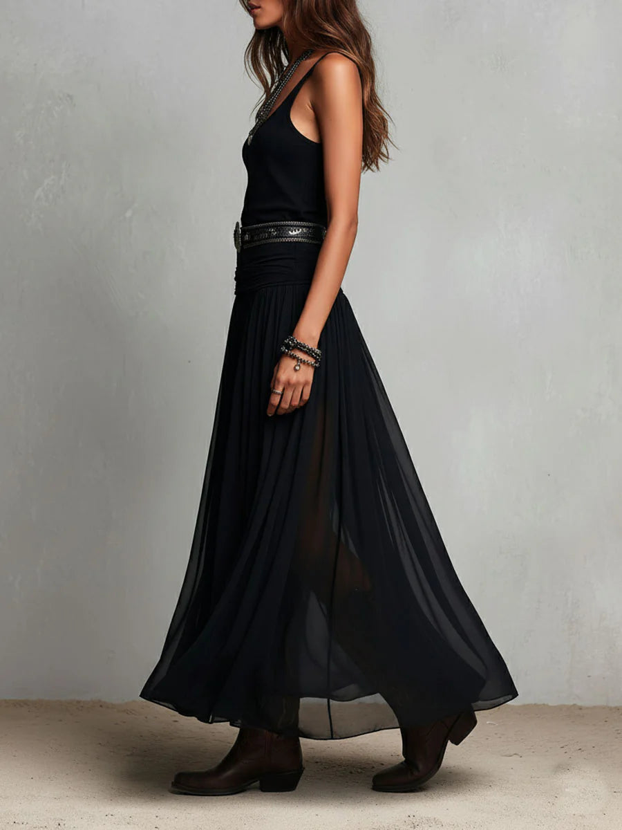 Adriana | vestido largo de tul con silueta elegante