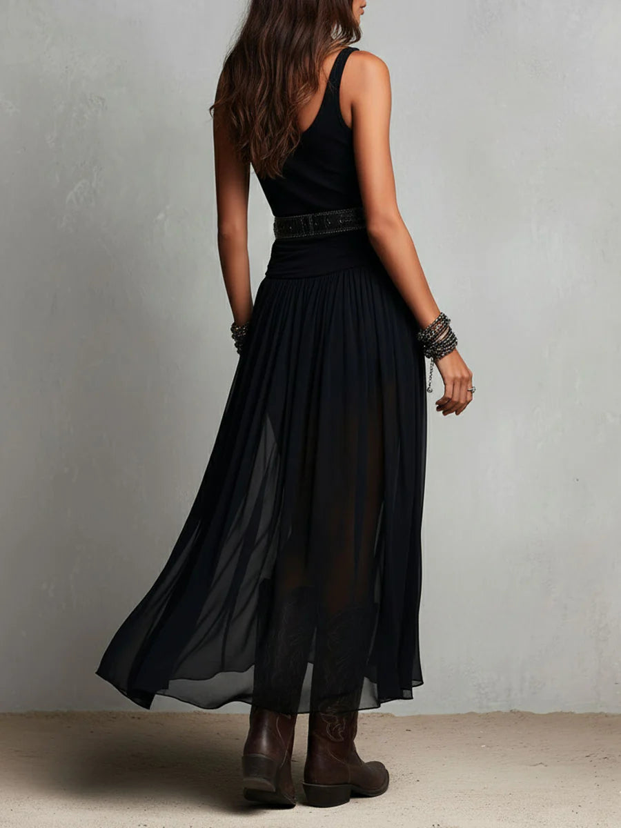 Adriana | vestido largo de tul con silueta elegante