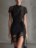 Zoe | vestido mini fluido con detalle de encaje