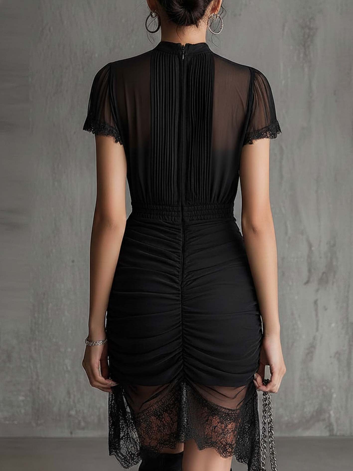 Zoe | vestido mini fluido con detalle de encaje