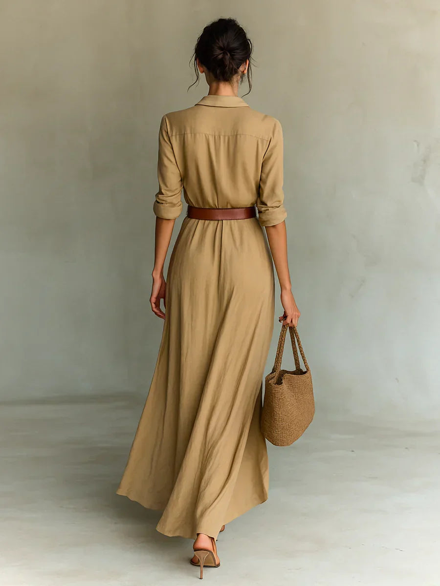 Lorena | Vestido maxi elegante de lino