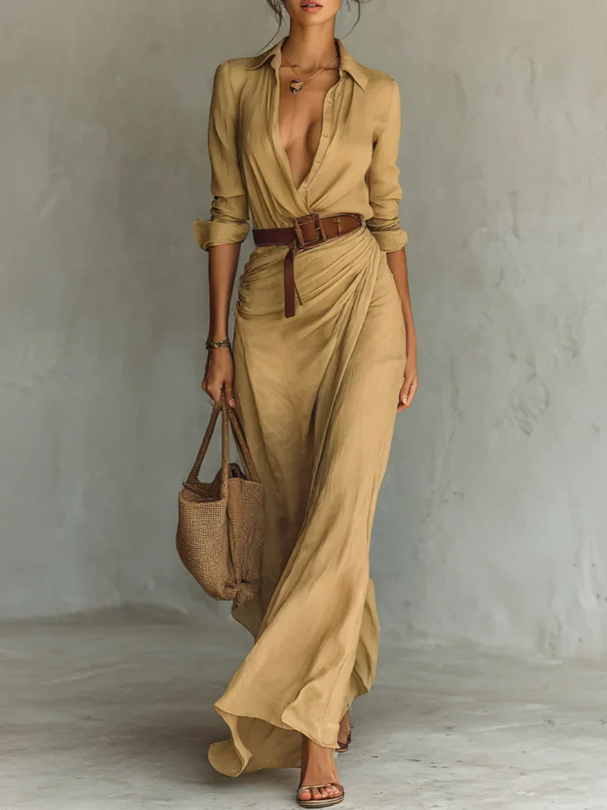 Lorena | Vestido maxi elegante de lino
