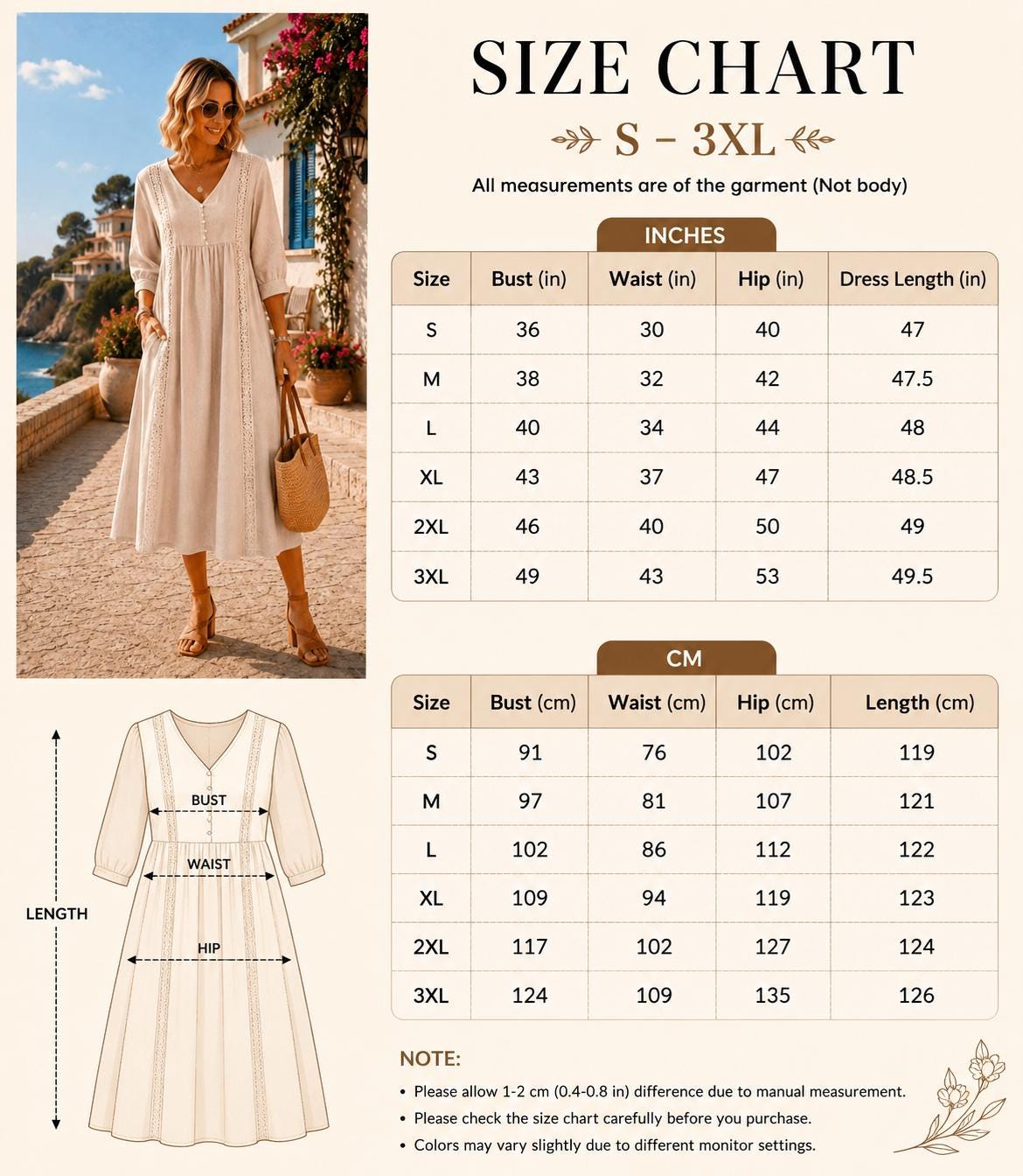 Vestido midi de mezcla de lino