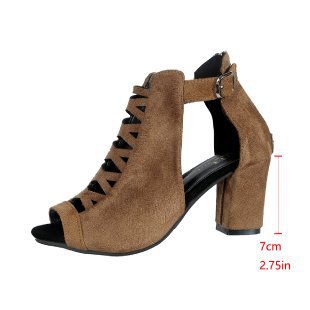 Amira - Sandalias abotinadas de tacón ancho
