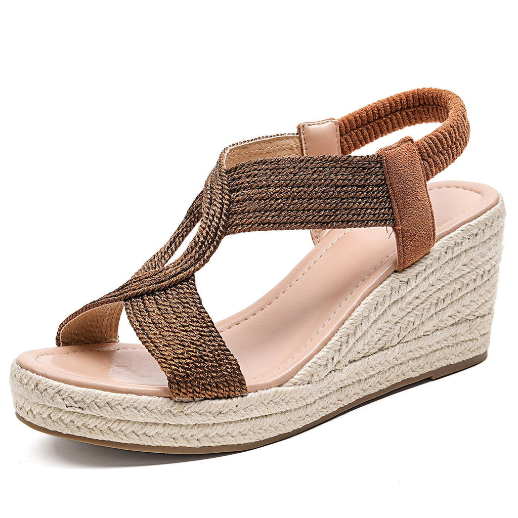 Aroa - sandalias de cuña con trenzado artesanal